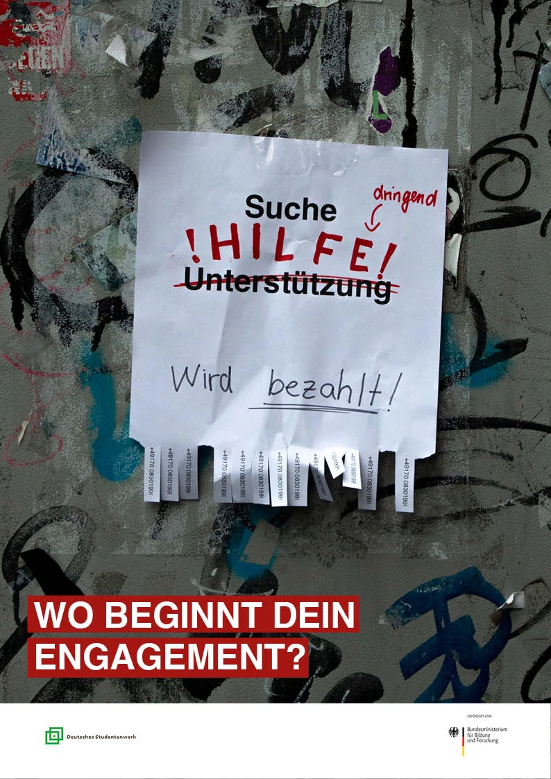 Plakat für den 35. Wettbewerbs des Deutschen Studentenwerks.