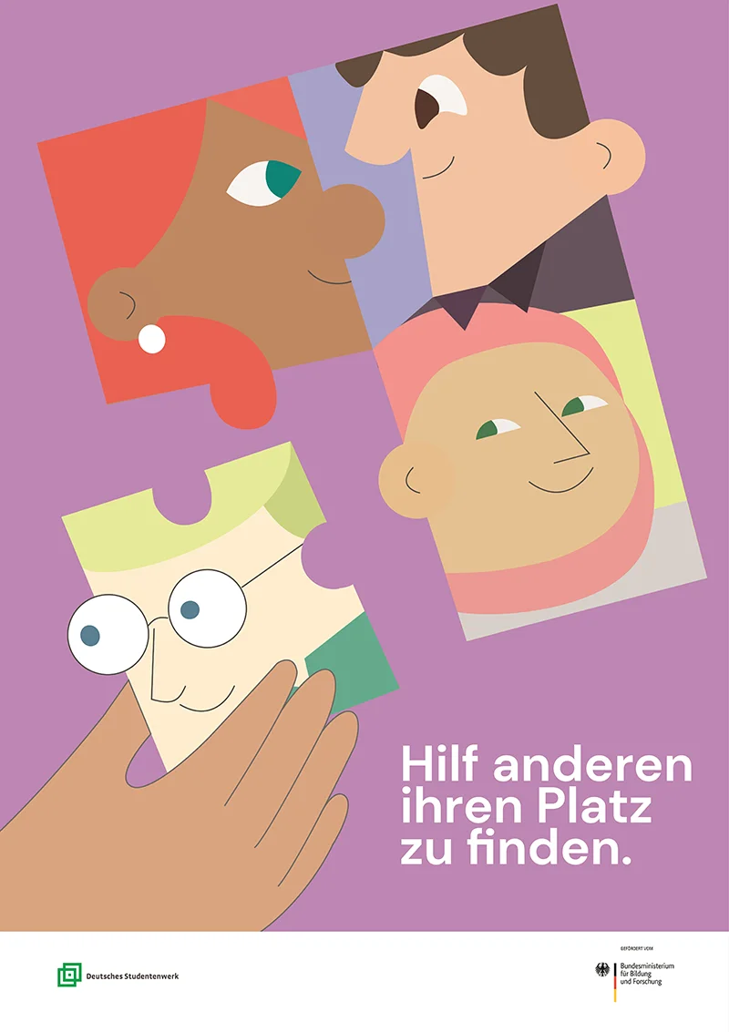 Plakat für den 35. Wettbewerbs des Deutschen Studentenwerks.