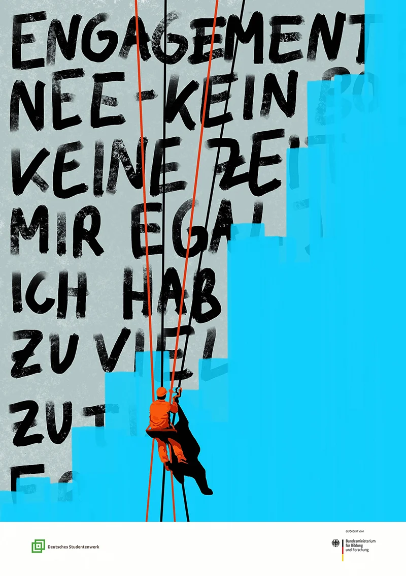 Plakat für den 35. Wettbewerbs des Deutschen Studentenwerks.